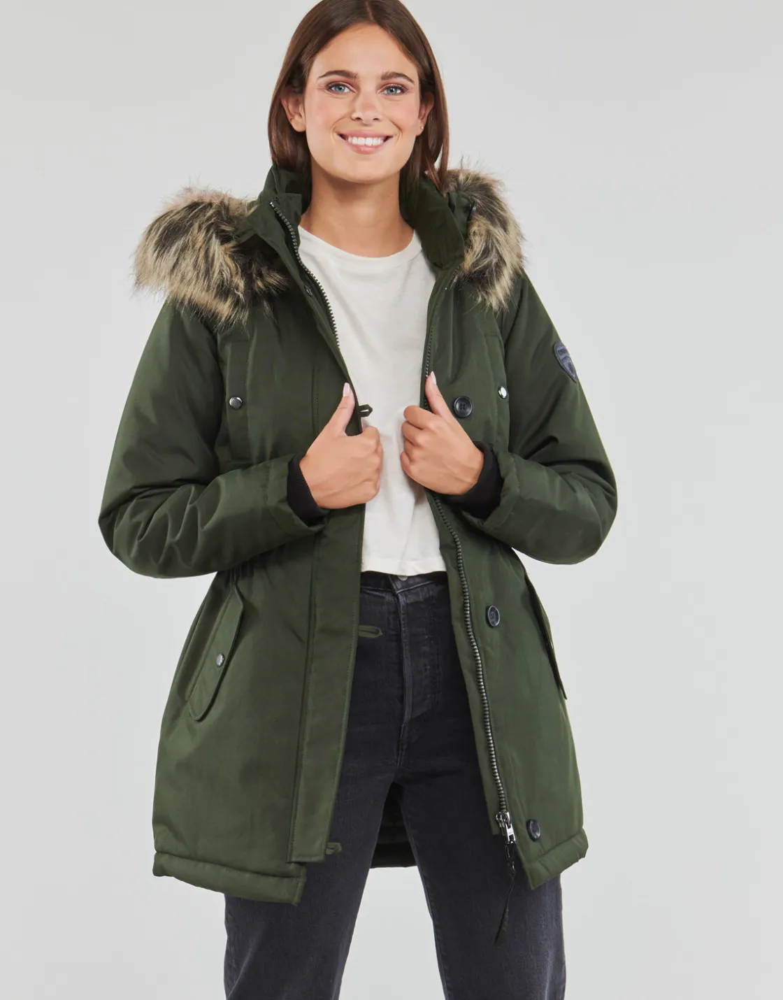 Only - ONLIRIS FUR WINTER PARKA CC OTW Kaki Discount