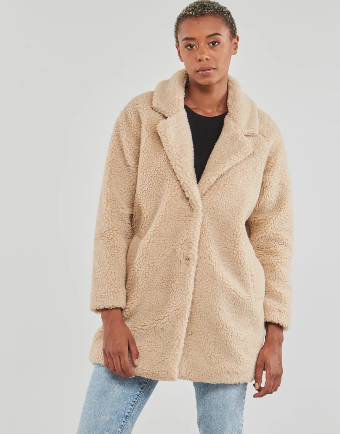 Only - ONLNEWAURELIA SHERPA COAT CC OTW Beige