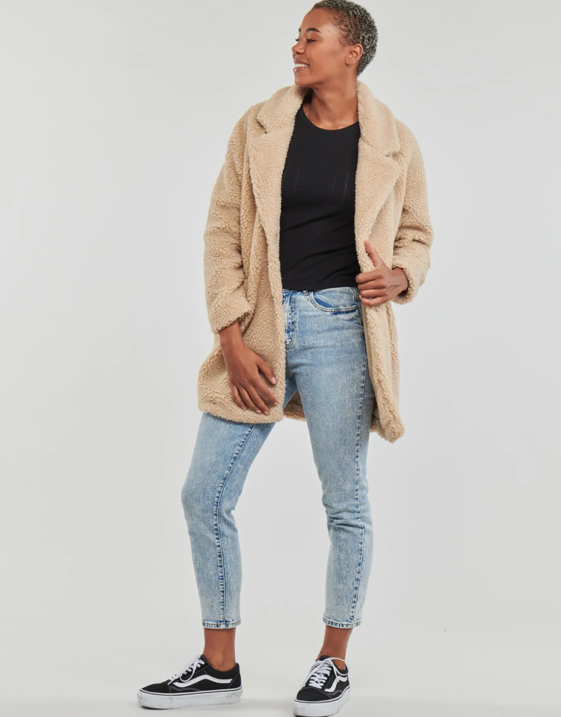 Only - ONLNEWAURELIA SHERPA COAT CC OTW Beige