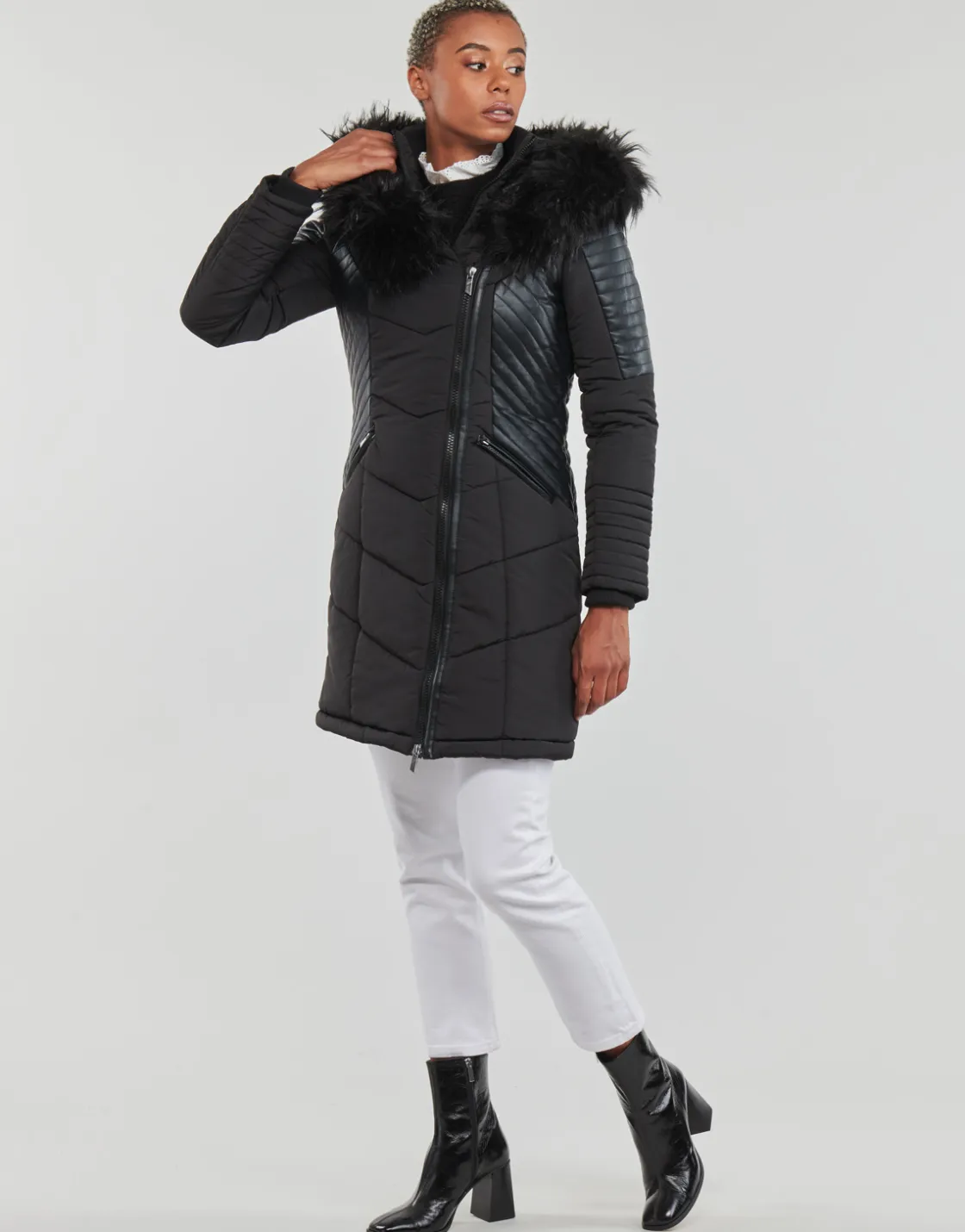 Only - ONLNEWLINETTE FUR HOOD COAT OTW< Manteaux