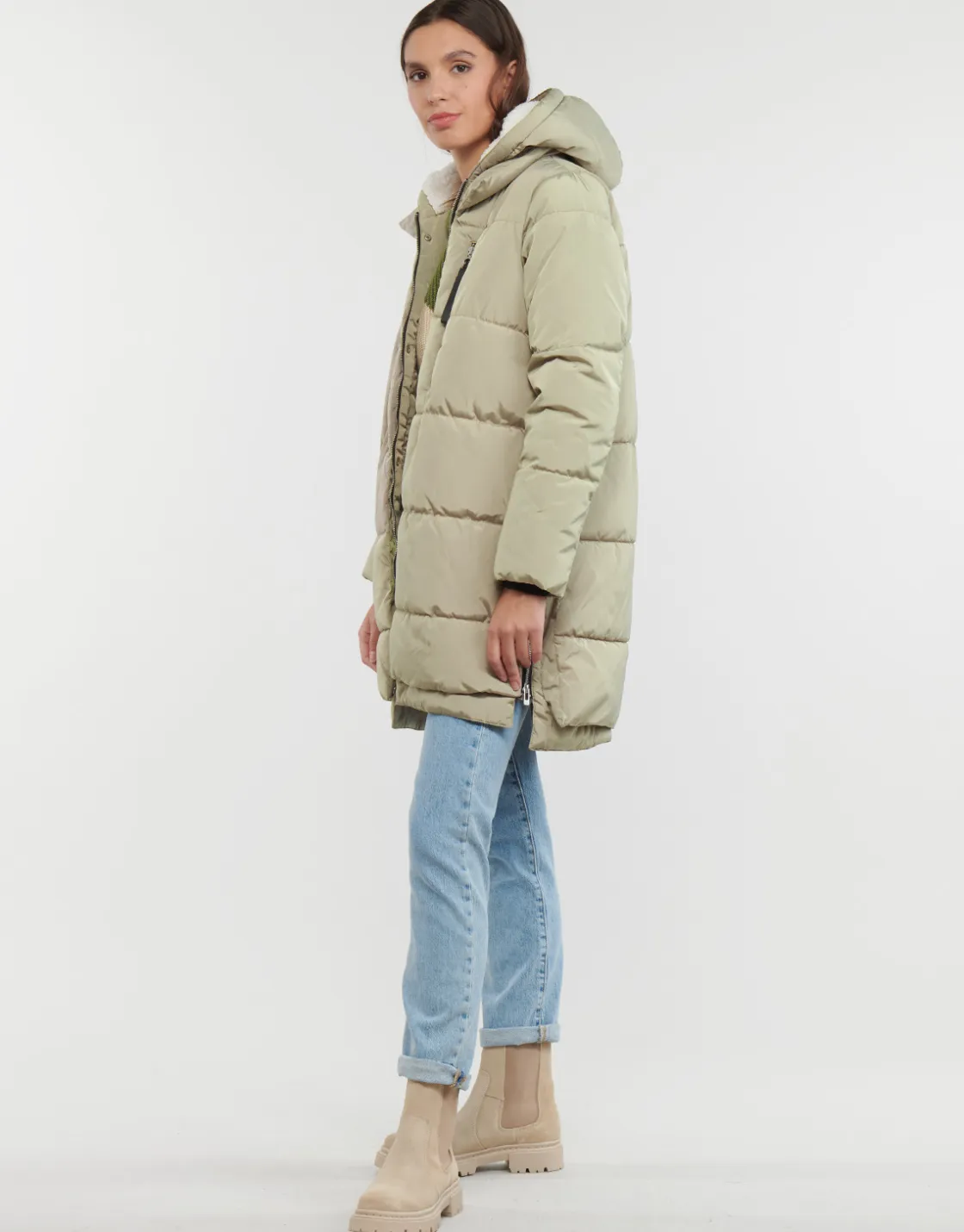 Only - ONLNEWNORA LONG PUFFER COAT CC OTW Beige