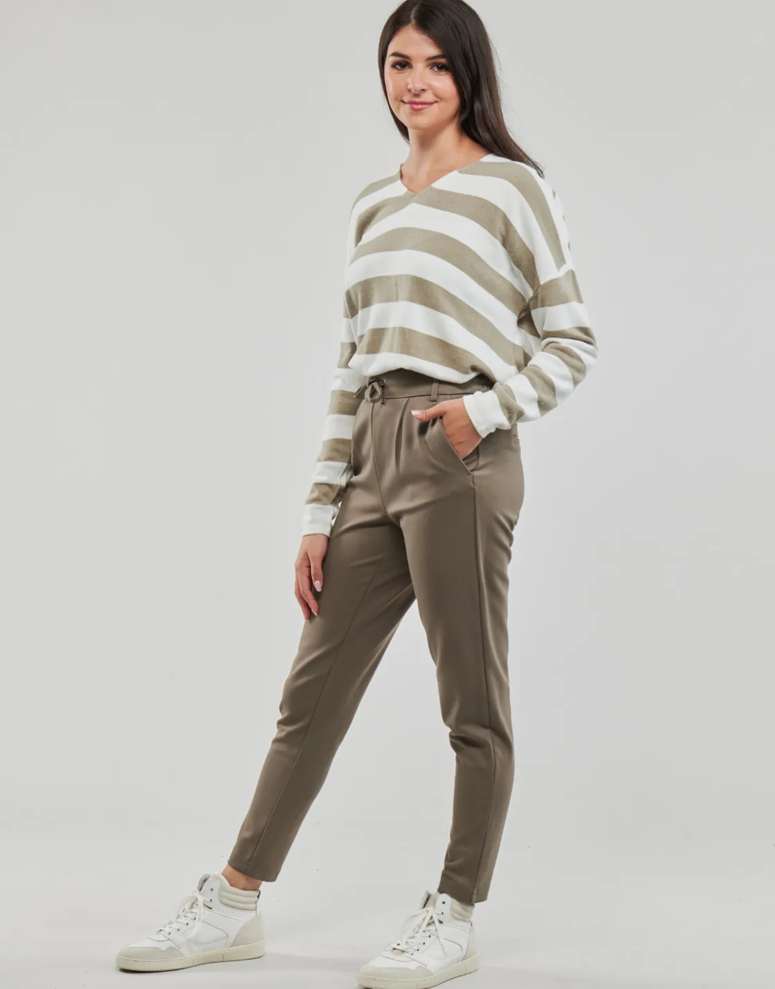 Only - ONLPOPTRASH LIFE EASY COL PANT PNT Marron Clearance