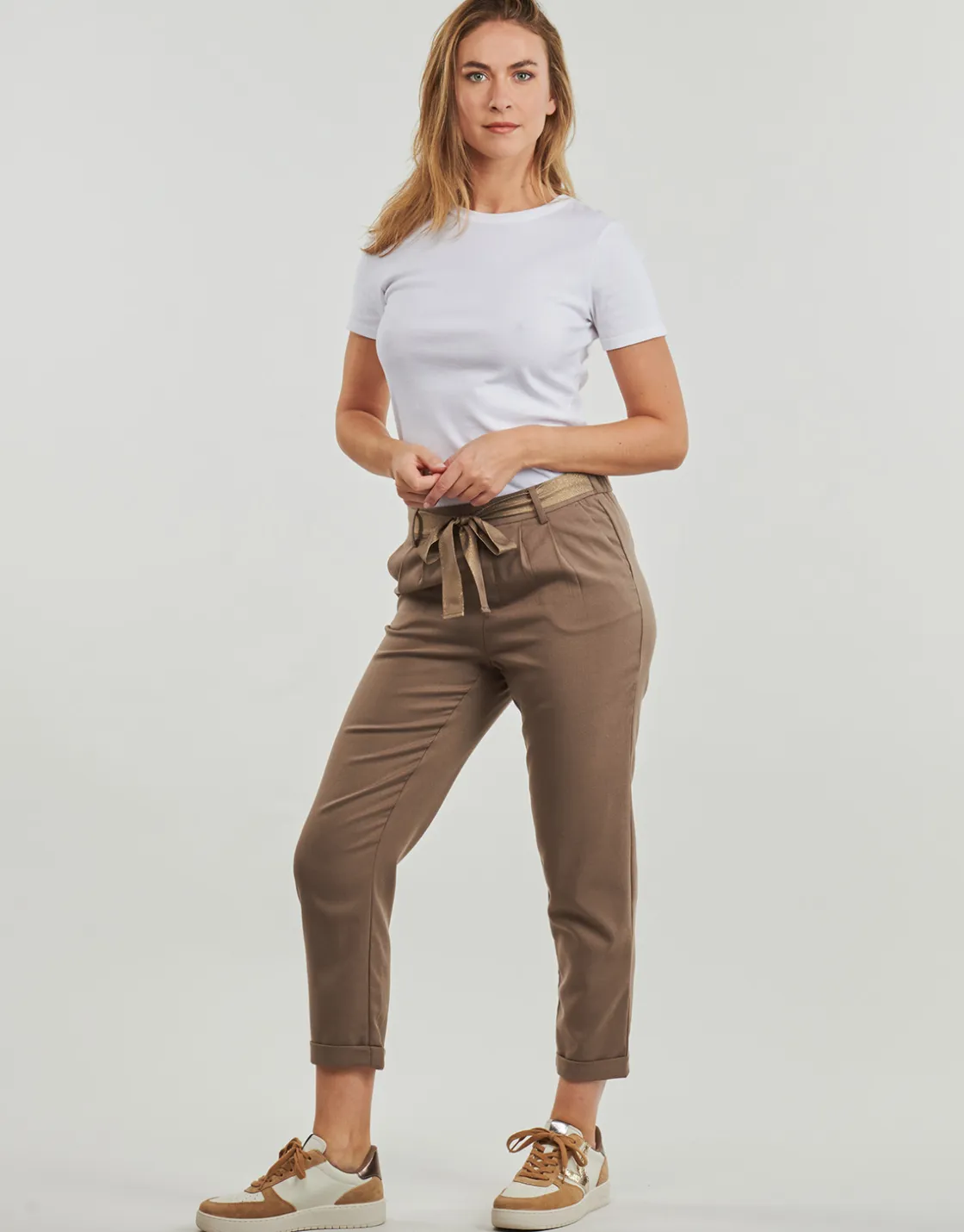 Only - ONLRITA LOOSE CHECK LYREX BELT PANT TLR< Pantalons