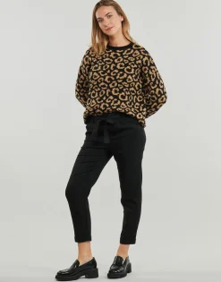 Only Pantalons^- ONLRITA LOOSE CHECK LYREX BELT PANT TLR