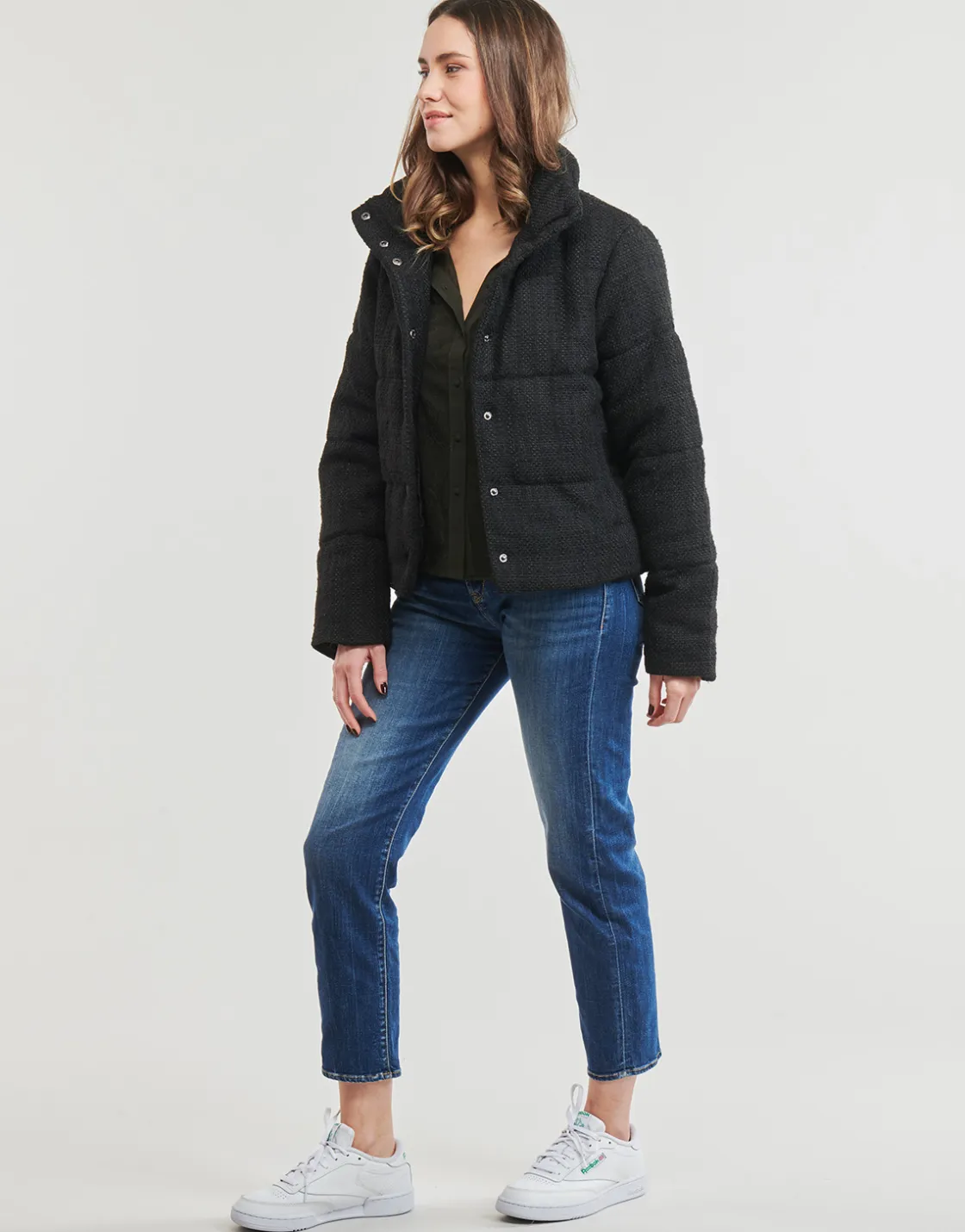 Only - ONLWIKI BOUCLE MIX PUFFER JACKET OTW Noir Online