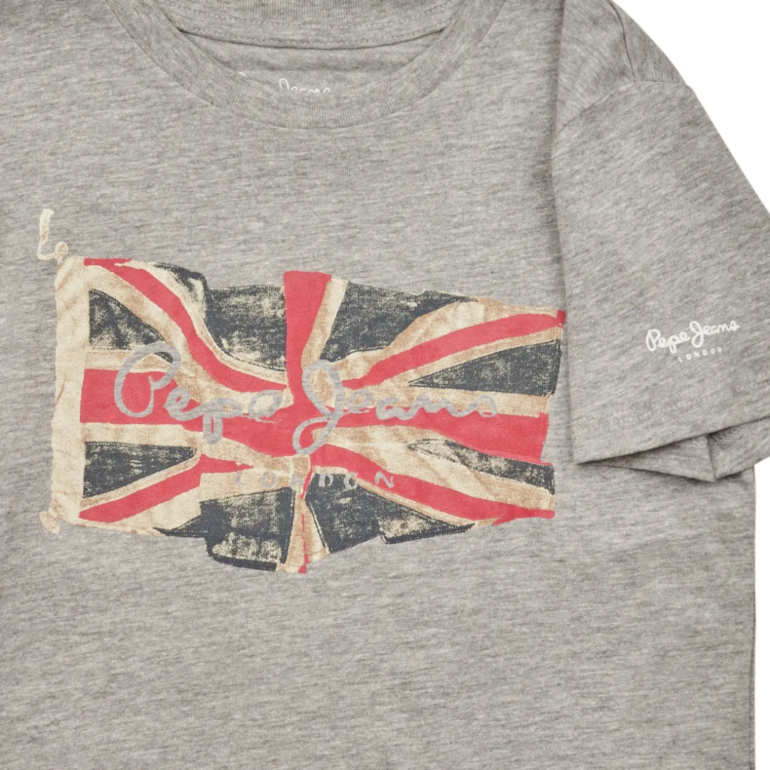 Pepe jeans - FLAG LOGO JR S/S N Gris