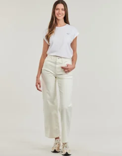 Pepe jeans - WIDE LEG JEANS UHW Ecru Discount
