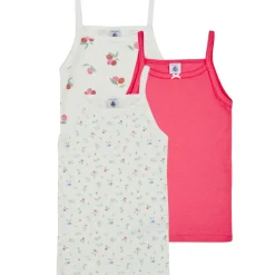 Petit Bateau - 3 CHEMISES BRETELLES Rose Clearance