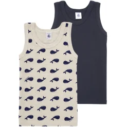 Petit Bateau - 2 DEBARDEURS Marine New