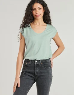 Pieces - PCBILLO TEE LUREX STRIPES Bleu Discount