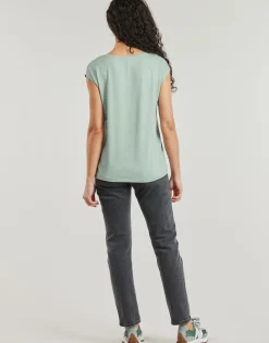 Pieces - PCBILLO TEE LUREX STRIPES Bleu Discount