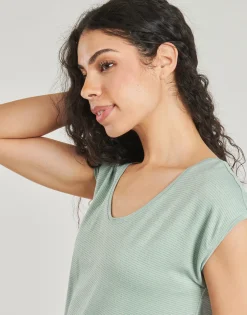 Pieces - PCBILLO TEE LUREX STRIPES Bleu Discount