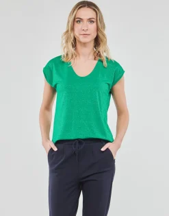 Pieces T-shirts & Polos^- PCBILLO TEE LUREX STRIPES