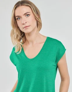 Pieces T-shirts & Polos^- PCBILLO TEE LUREX STRIPES