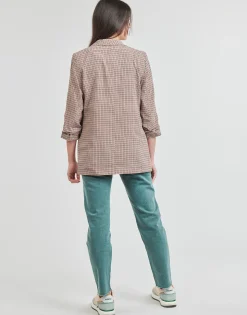 Pieces - PCBOSS 3/4 PRINTED BLAZER Marron Clearance