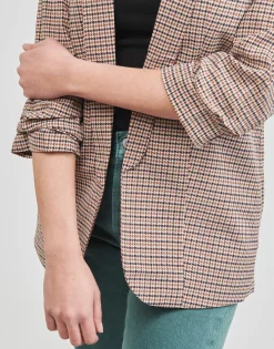 Pieces - PCBOSS 3/4 PRINTED BLAZER Marron Clearance