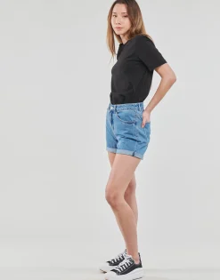 Pieces - PCRIA SS FOLD UP SOLID TEE Noir Best