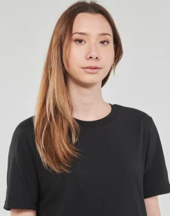 Pieces - PCRIA SS FOLD UP SOLID TEE Noir Best