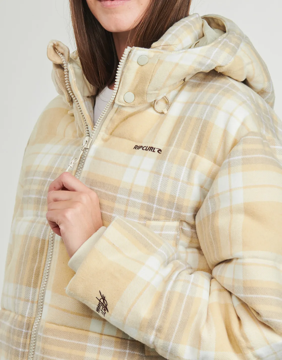 Rip Curl - ANTI-SERIES SURF CHECK PUFFER Beige