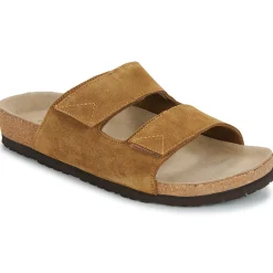 Selected - SLHBASTIAN SUEDE STRAP SLIDER B Cognac Clearance