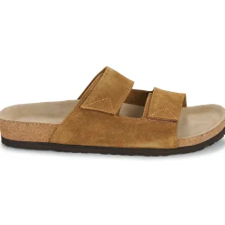 Selected - SLHBASTIAN SUEDE STRAP SLIDER B Cognac Clearance