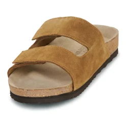 Selected - SLHBASTIAN SUEDE STRAP SLIDER B Cognac Clearance