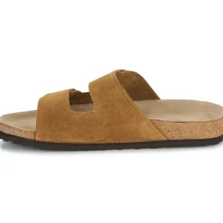 Selected - SLHBASTIAN SUEDE STRAP SLIDER B Cognac Clearance
