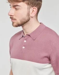 Selected - SLHMATTIS SS KNIT BLOCK POLO B< T-shirts & Polos