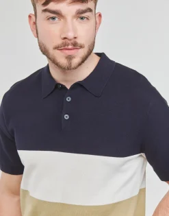 Selected - SLHMATTIS SS KNIT BLOCK POLO B< T-shirts & Polos