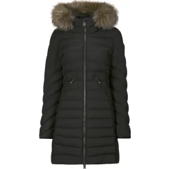 Superdry - FUJI HOODED MID FAUSSE FOURRURE< Manteaux