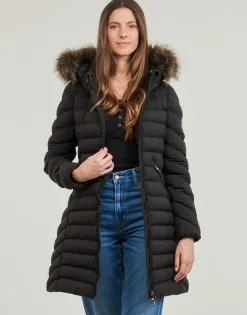 Superdry - FUJI HOODED MID FAUSSE FOURRURE< Manteaux