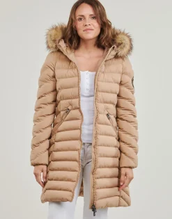Superdry - FUJI HOODED MID FAUSSE FOURRURE< Manteaux