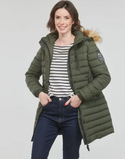 Superdry - FUJI HOODED MID LENGTH PUFFER< Manteaux