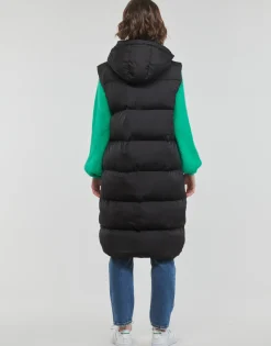 Superdry - LONGLINE HOODED PUFFER GILET Noir Clearance