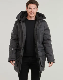Superdry - PARKA CITY TWEED Grisfoncé