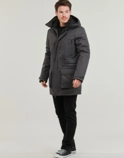 Superdry - PARKA CITY TWEED Grisfoncé