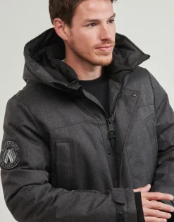 Superdry - PARKA CITY TWEED Grisfoncé