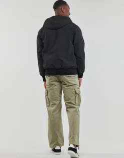 Superdry - SURPLUS NYLON HOODED BOMBER Noir Discount