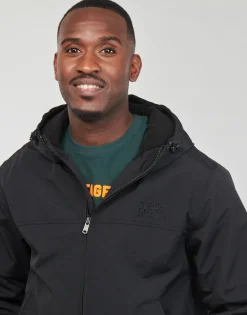 Superdry - SURPLUS NYLON HOODED BOMBER Noir Discount