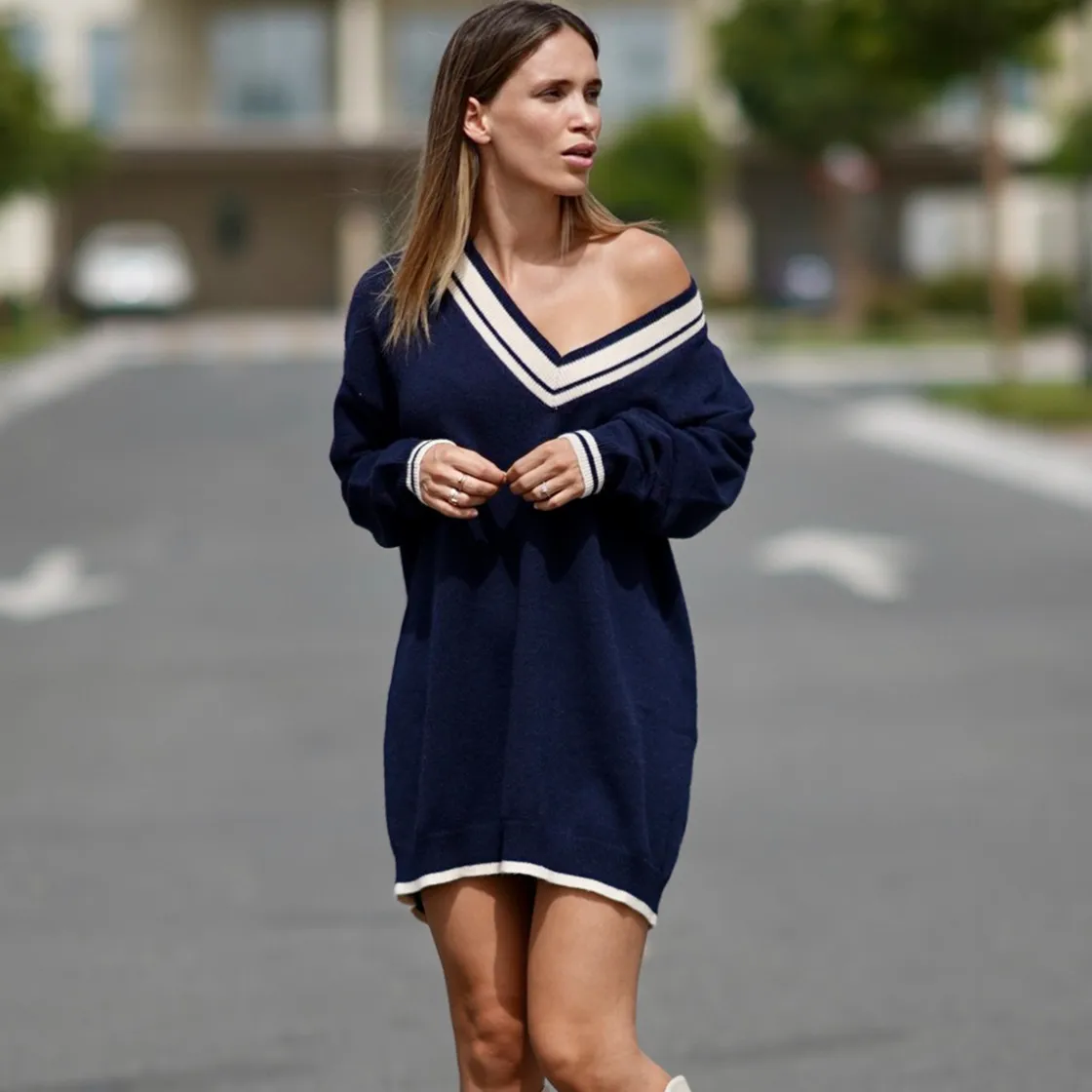 THEAD. - ALYSSA DRESS Marine Sale