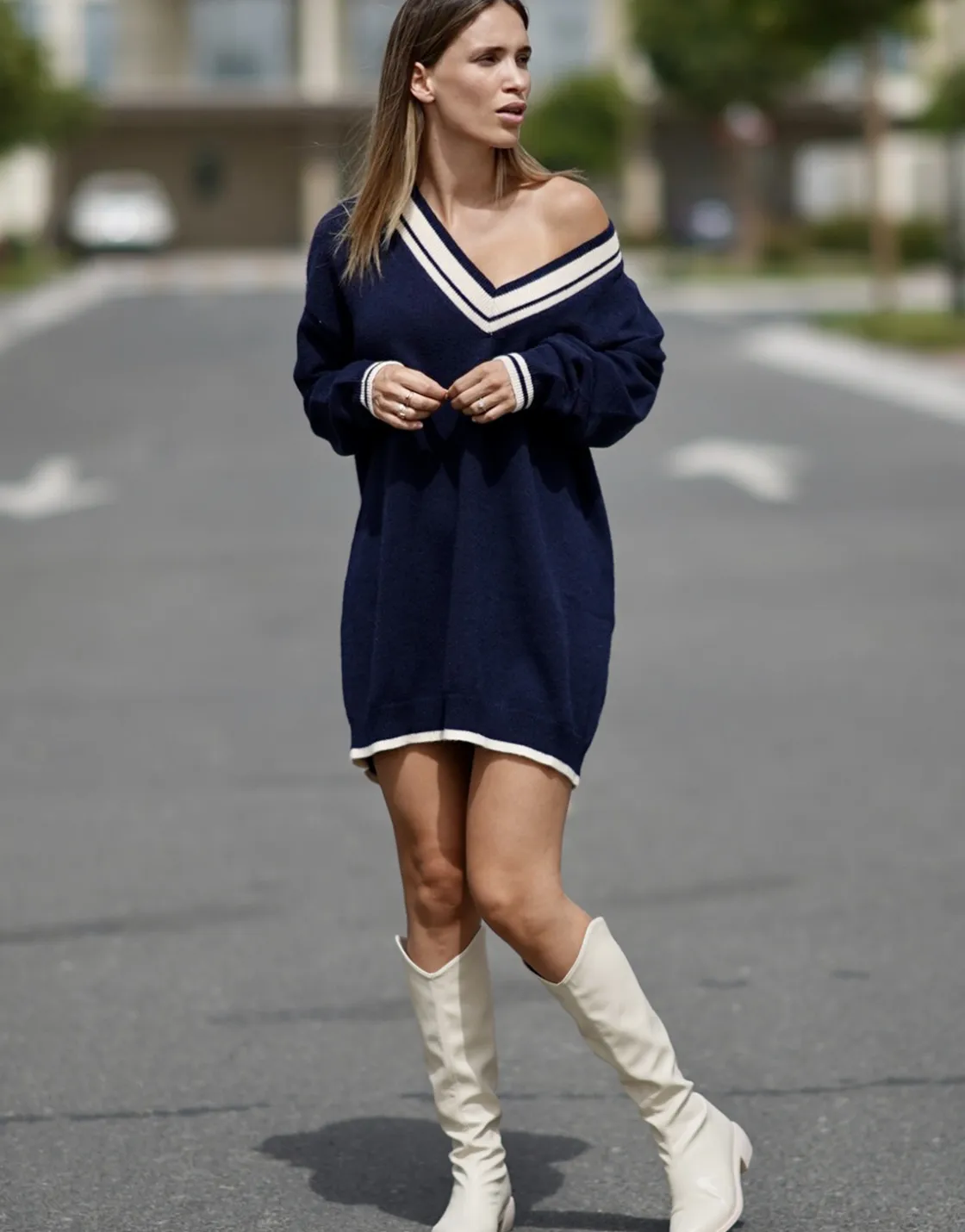 THEAD. - ALYSSA DRESS Marine Sale