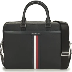 Tommy Hilfiger - TH COATED CANVAS COMPUTER BAG Noir Discount
