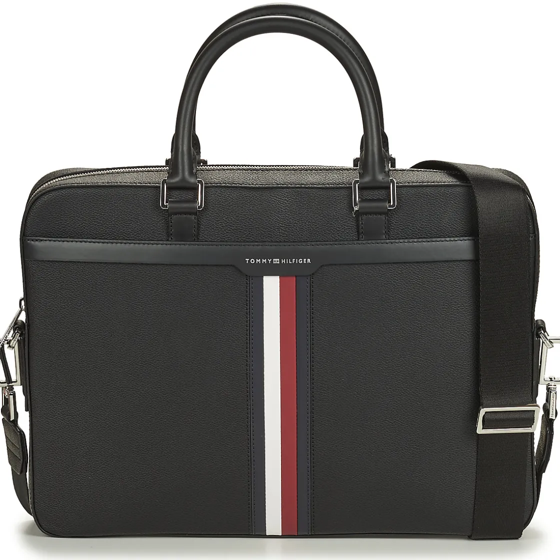 Tommy Hilfiger - TH COATED CANVAS COMPUTER BAG Noir Discount