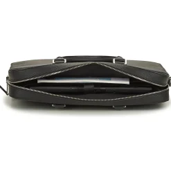 Tommy Hilfiger - TH COATED CANVAS COMPUTER BAG Noir Discount