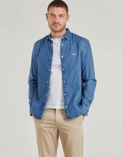 Tommy Jeans - RGLR FIT SHIRT MID BLUE Bleu New