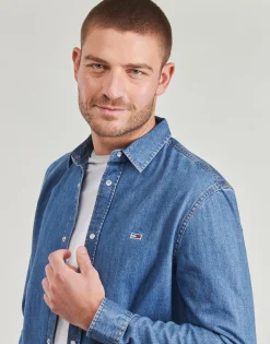 Tommy Jeans - RGLR FIT SHIRT MID BLUE Bleu New