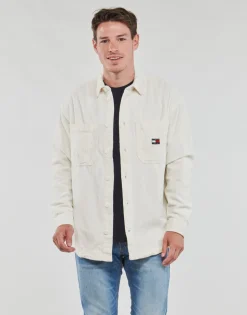 Tommy Jeans - TJM CASUAL CORDUROY OVERSHIRT Blanc Discount