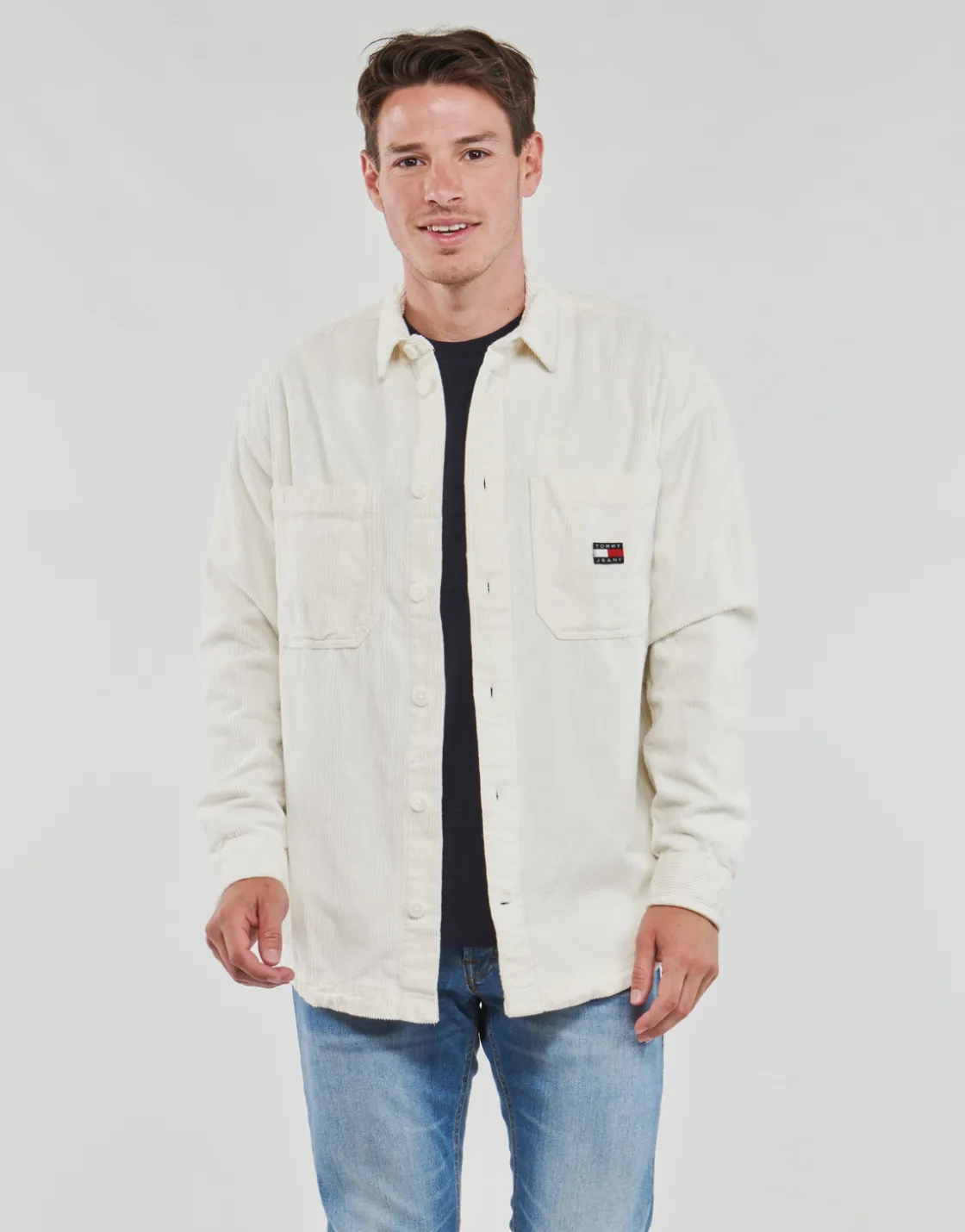Tommy Jeans - TJM CASUAL CORDUROY OVERSHIRT Blanc Discount