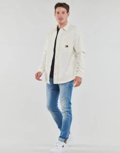 Tommy Jeans - TJM CASUAL CORDUROY OVERSHIRT Blanc Discount