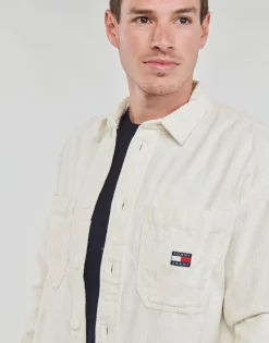 Tommy Jeans - TJM CASUAL CORDUROY OVERSHIRT Blanc Discount